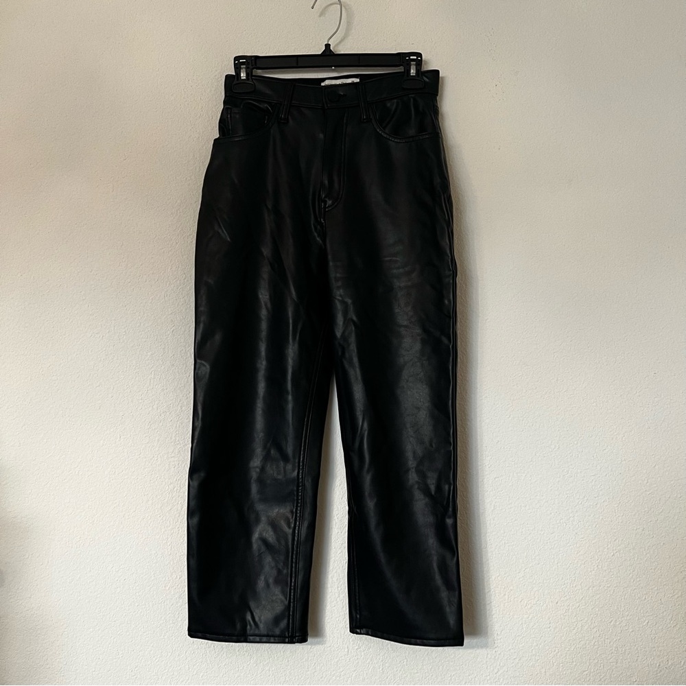 Black Faux Leather Abercrombie Pants